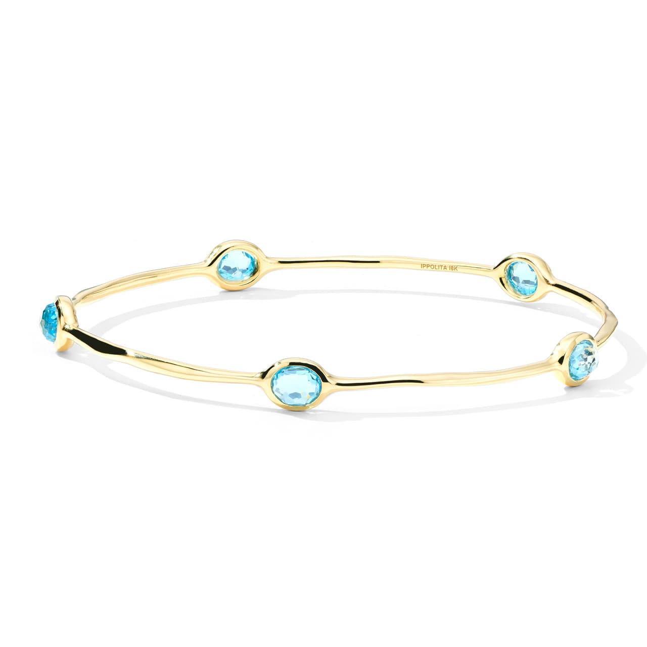 Ippolita Lollipop 5 Stone Blue Topaz 18k Gold Bangle 0