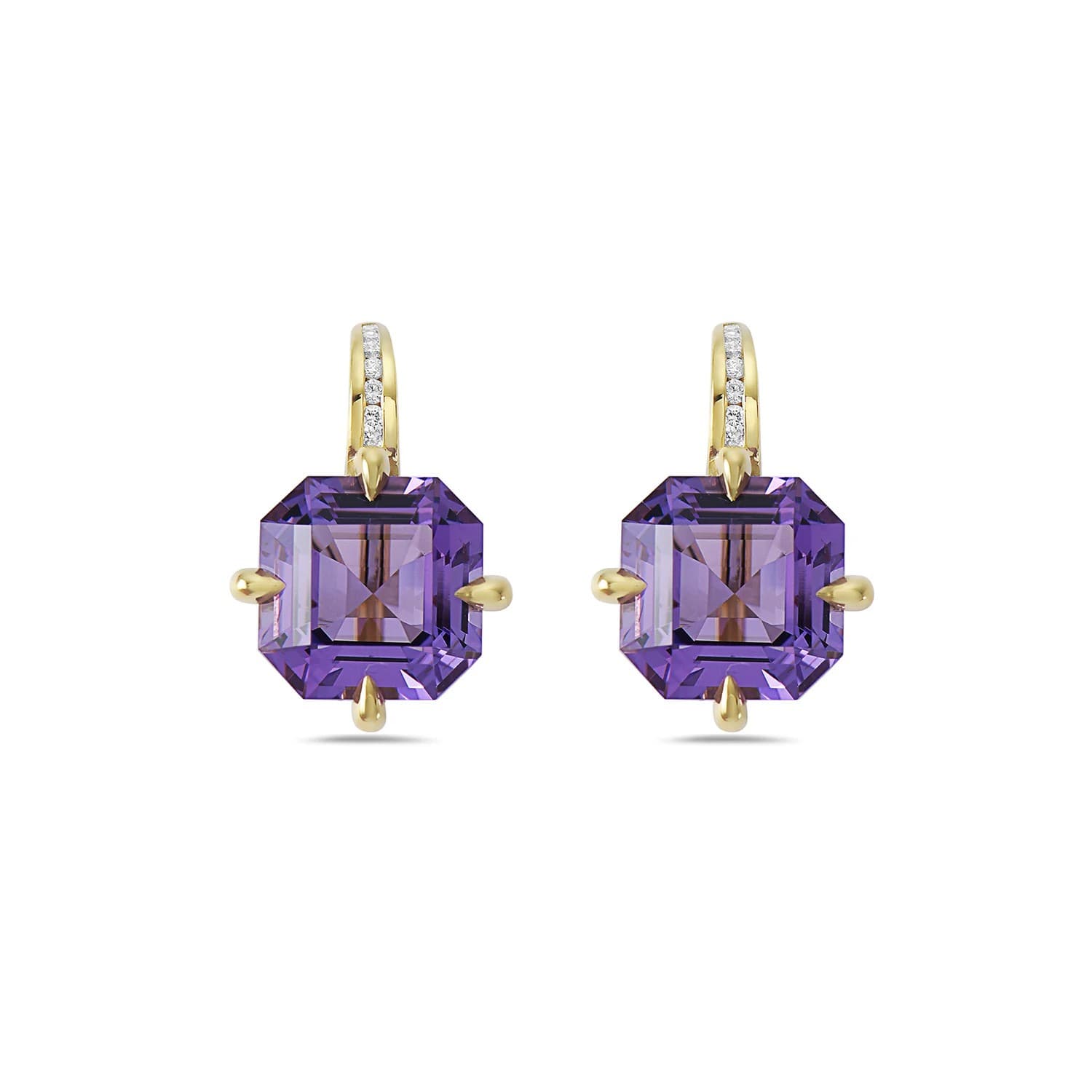 Charles Krypell Amethyst and Diamond Earrings 0