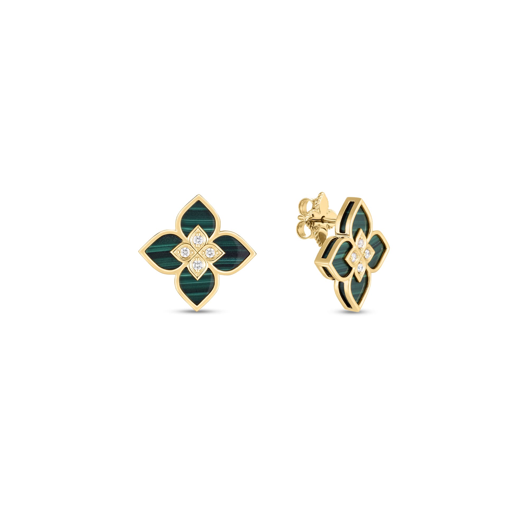 Roberto Coin Venetian Princess Malachite Stud Earrings