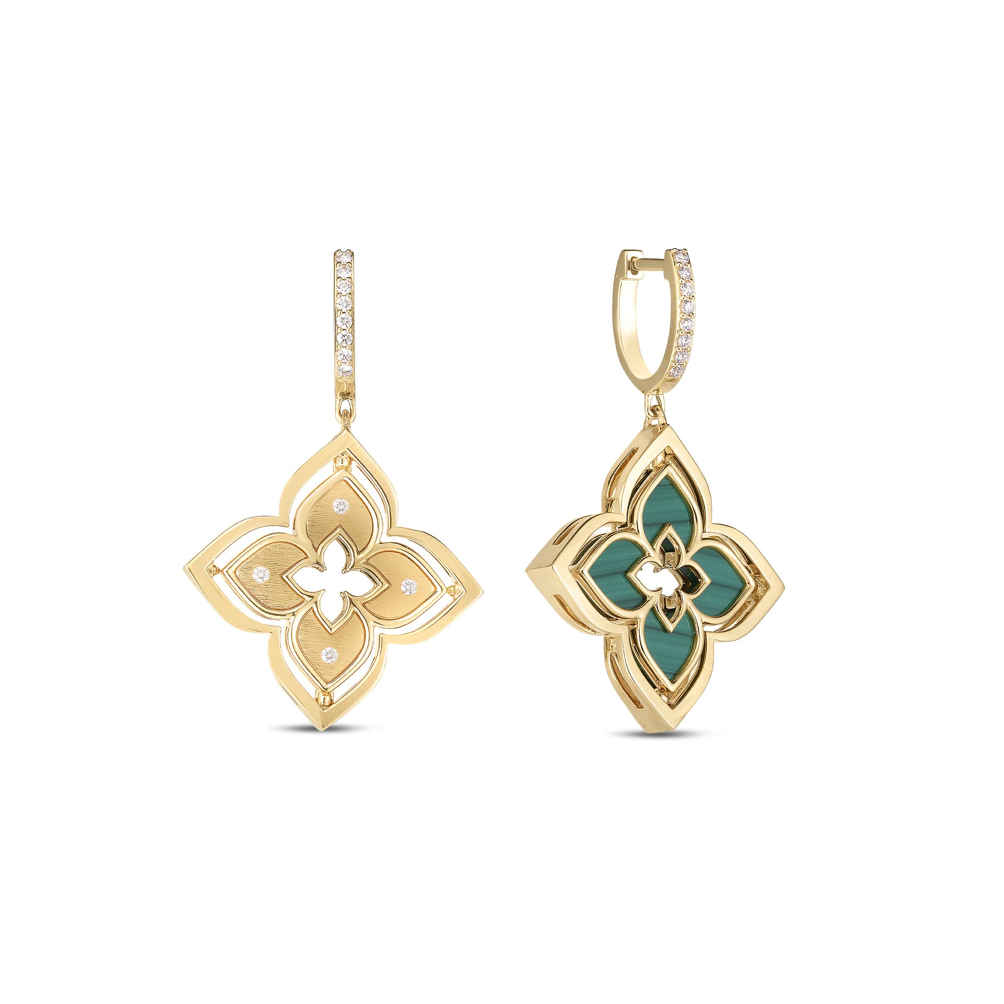 Roberto Coin Venetian Princess Reversible Earrings with Malachite and Diamonds 0