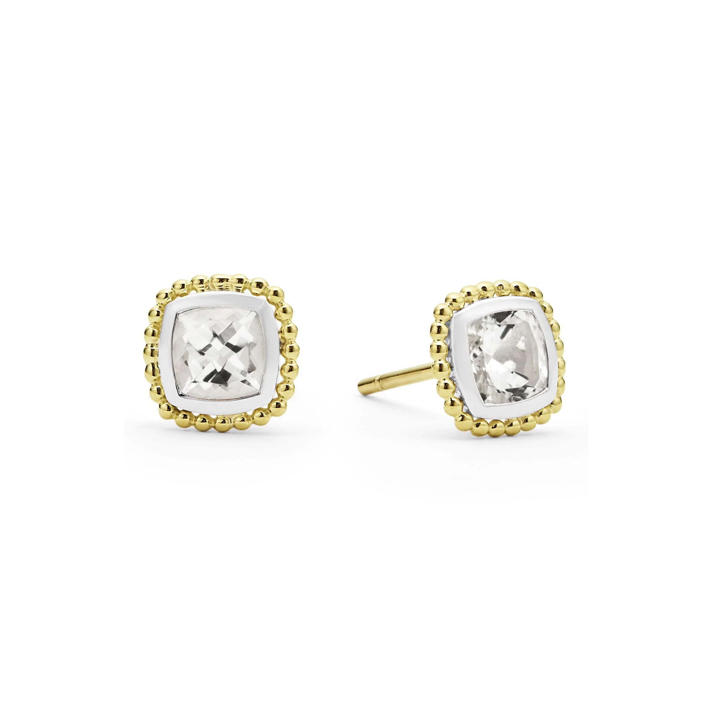 Lagos Rittenhouse Two-Tone White Topaz Stud Earrings