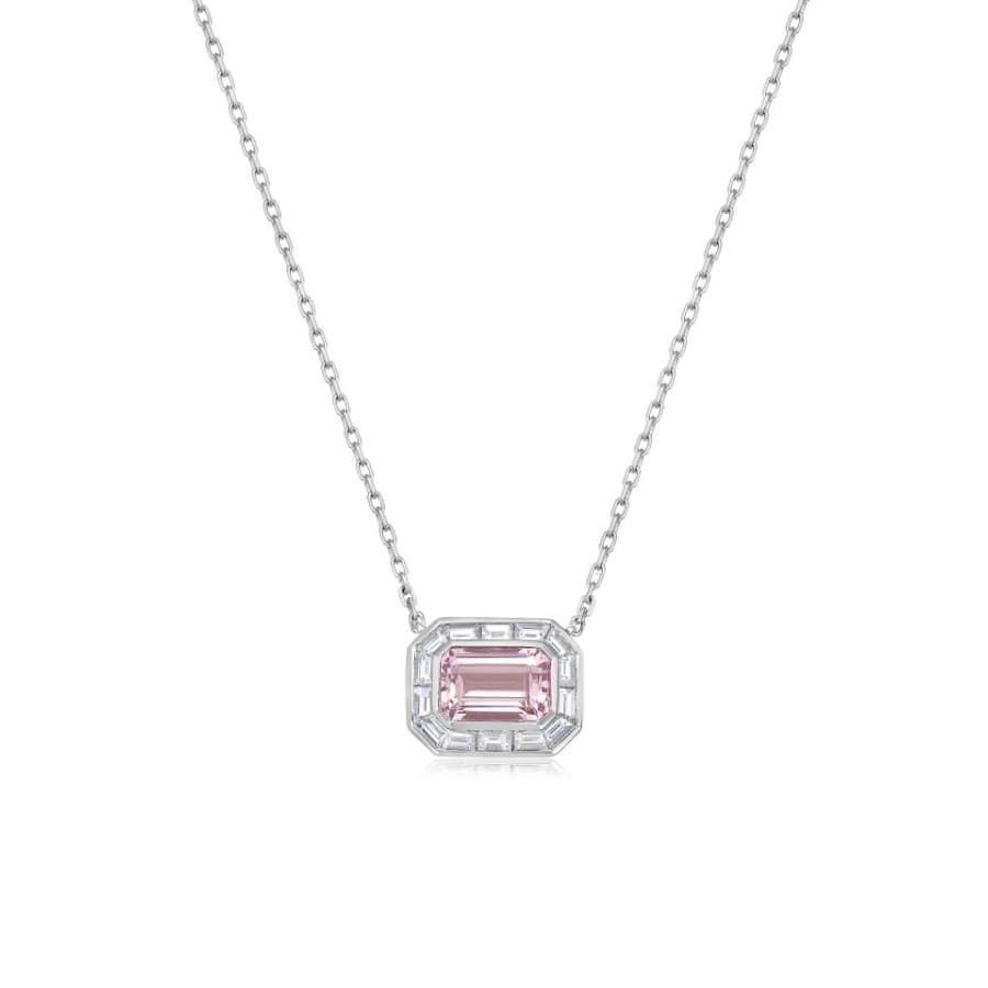 Charles Krypell Morganite and Diamond Pendant Necklace 0