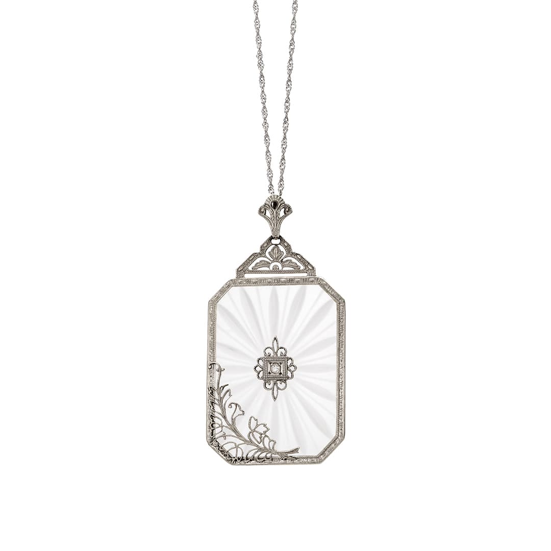 Estate Collection Camphor Glass Pendant Necklace