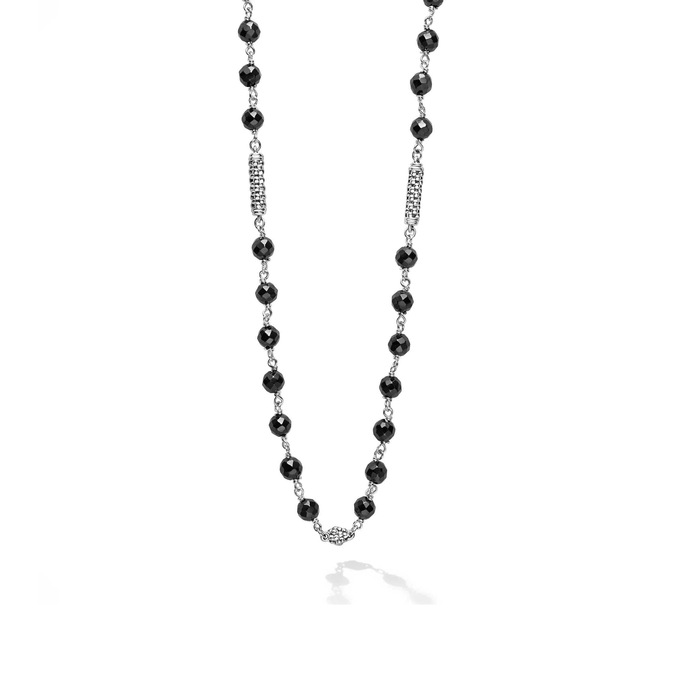 Lagos Caviar Icon Black Ceramic Beaded Necklace 0