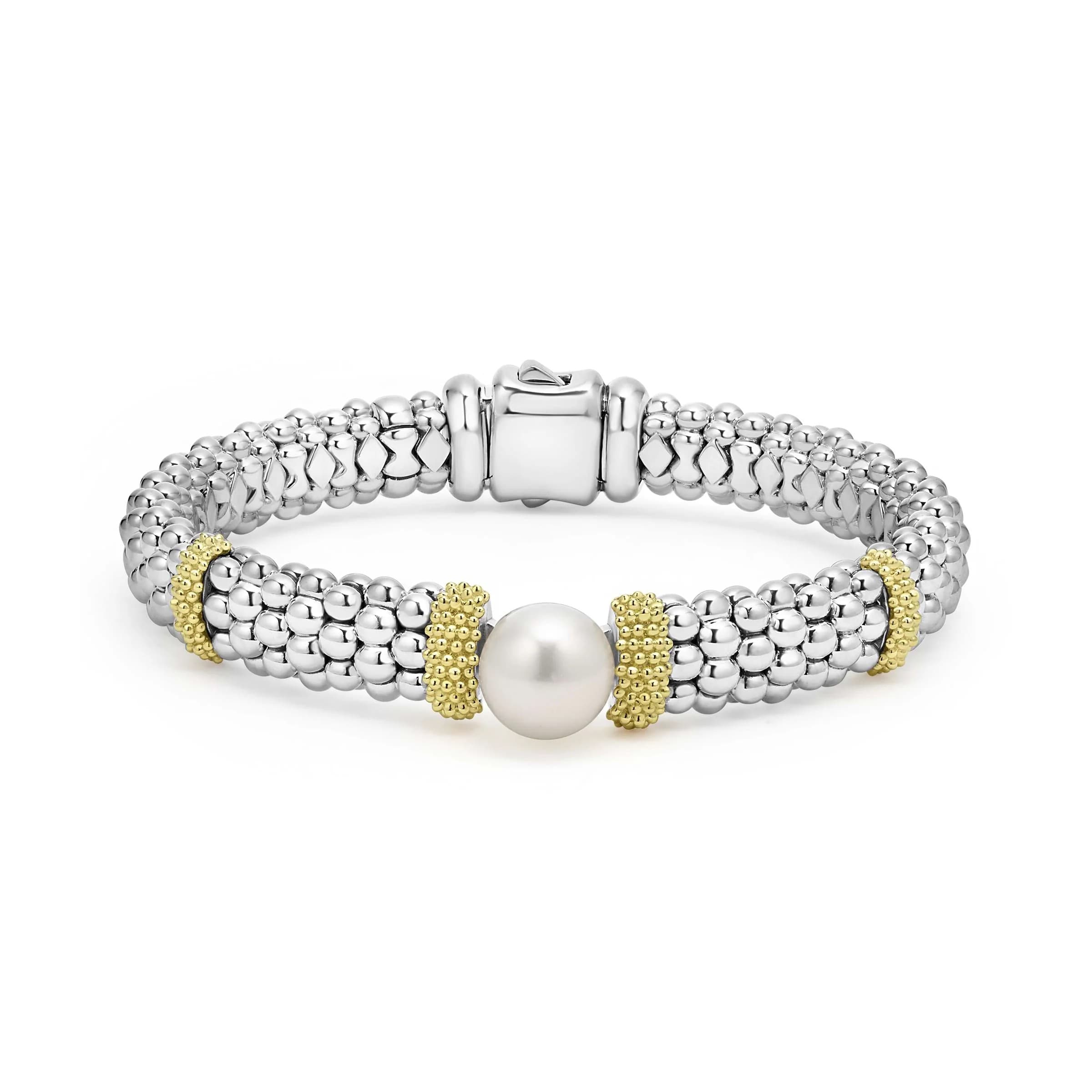 Lagos Luna 9mm Two-Tone Pearl Caviar Bracelet