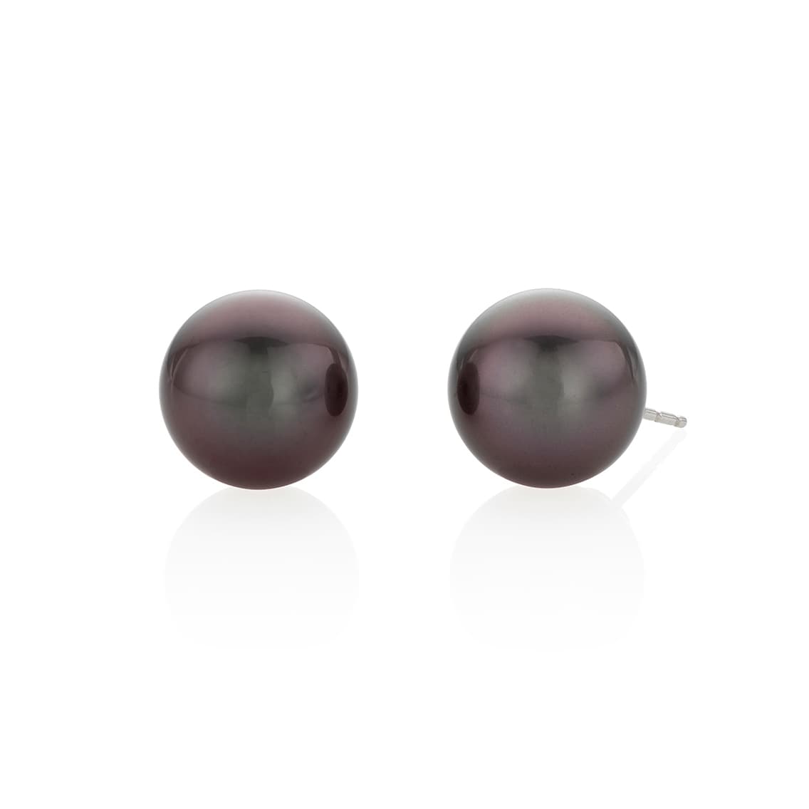 11mm Black Tahitian Pearl Stud Earrings