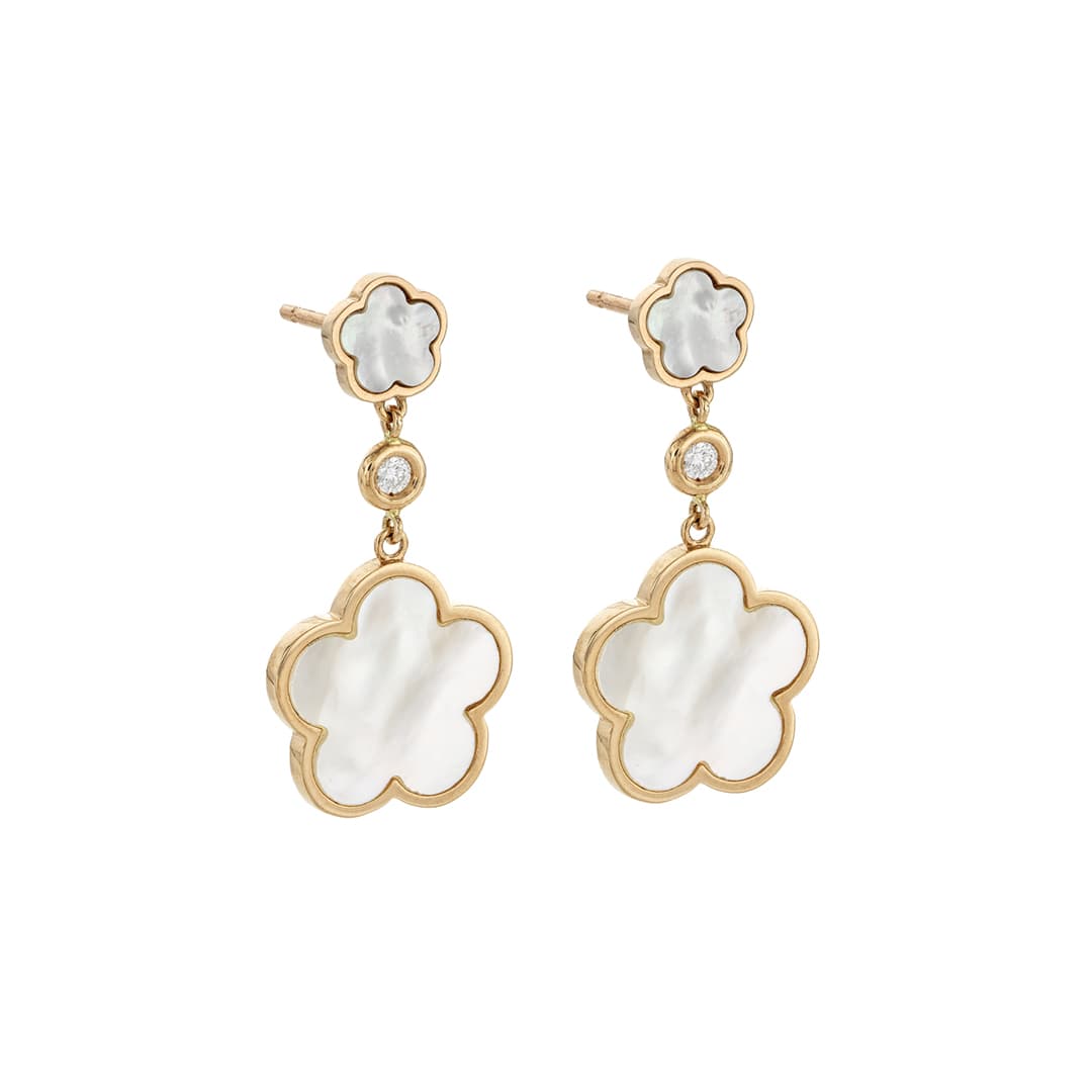 Mother of Pearl Floral Drop Earrings