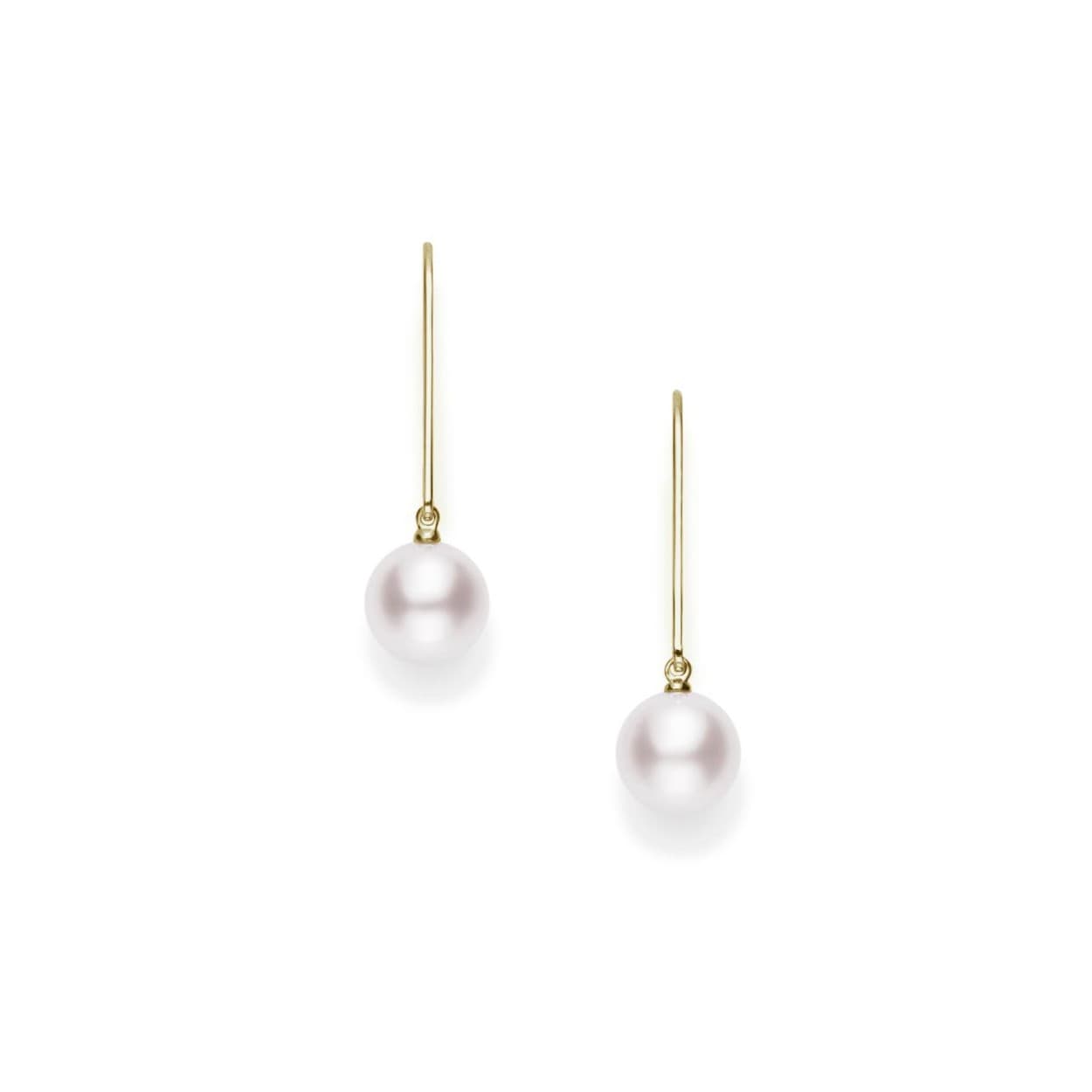 Mikimoto Yellow Gold 7mm Pearl Drop Earrings