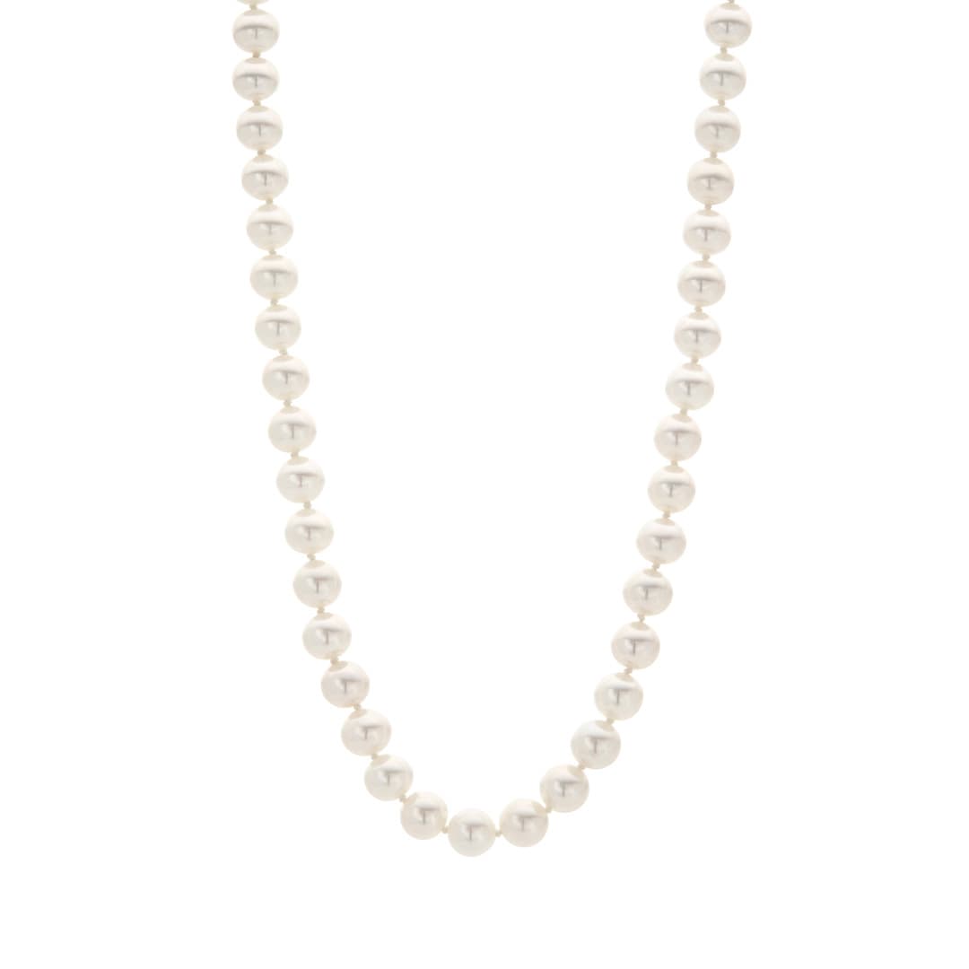 8-7.5mm Freshwater Pearl 18 inches Strand Necklace with Sterling Silver Clasp