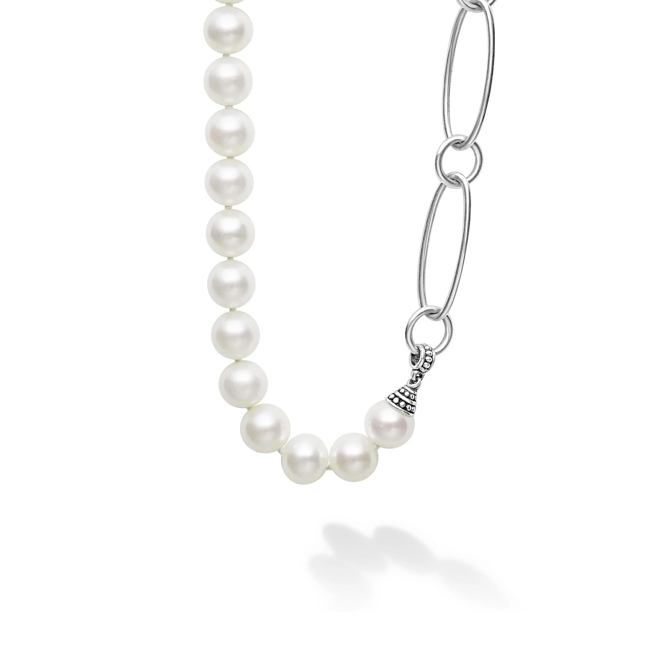 Lagos Luna Pearl Link Necklace