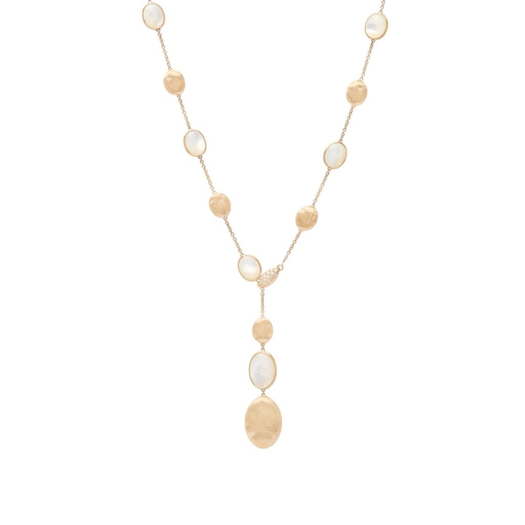 Marco Bicego Siviglia Mother of Pearl Lariat Necklace with Adjustable Diamond Clasp