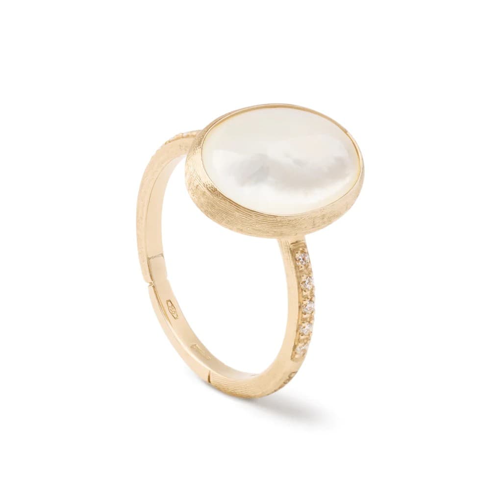 Marco Bicego Siviglia Mother of Pearl Ring with Diamond Pav? Shank 0