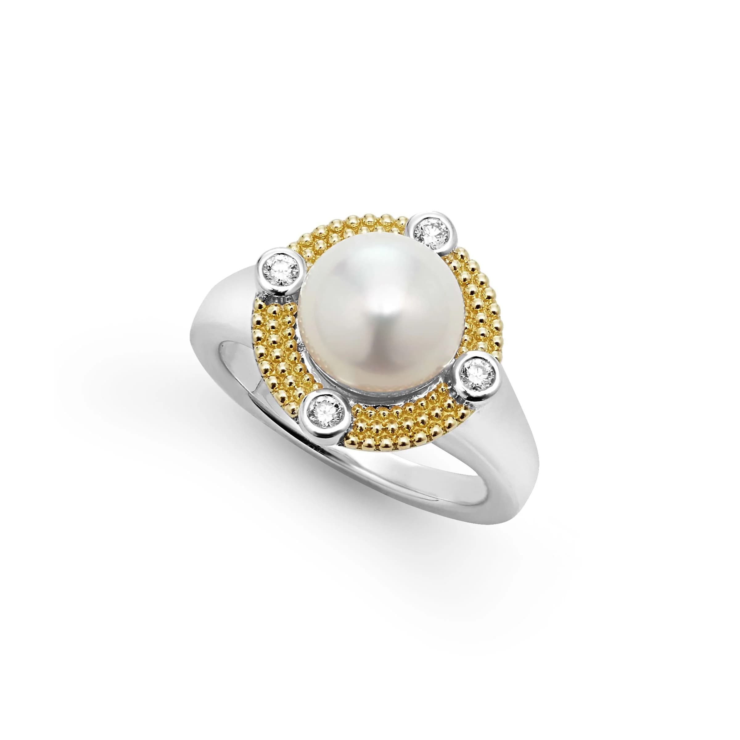 Lagos Luna Pearl Diamond Ring 0