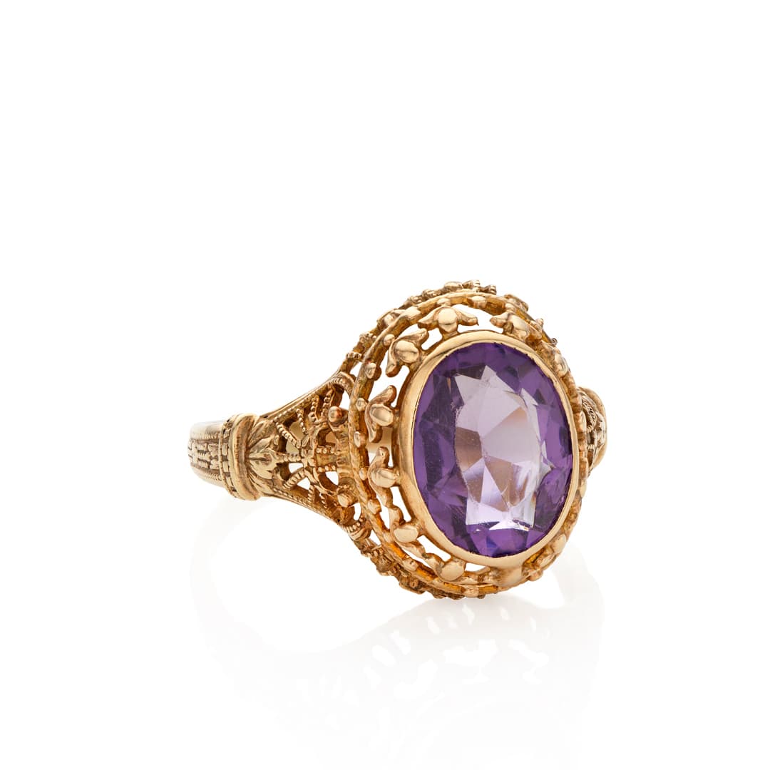 Estate Collection Oval Amethyst Ring