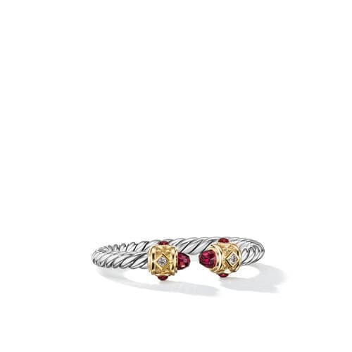 David Yurman Renaissance Cable Ring with Garnet, size 6