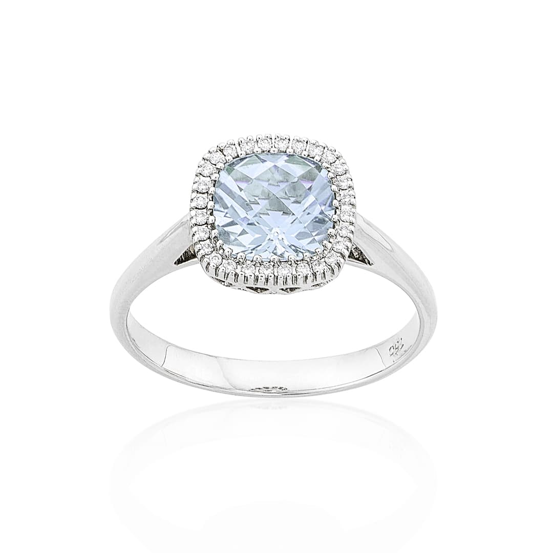 Aquamarine & Diamond Ring 0