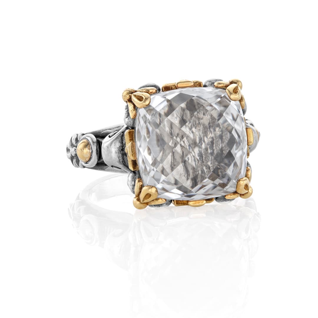 Konstantino Pythia Square Clear Quartz Stone Ring