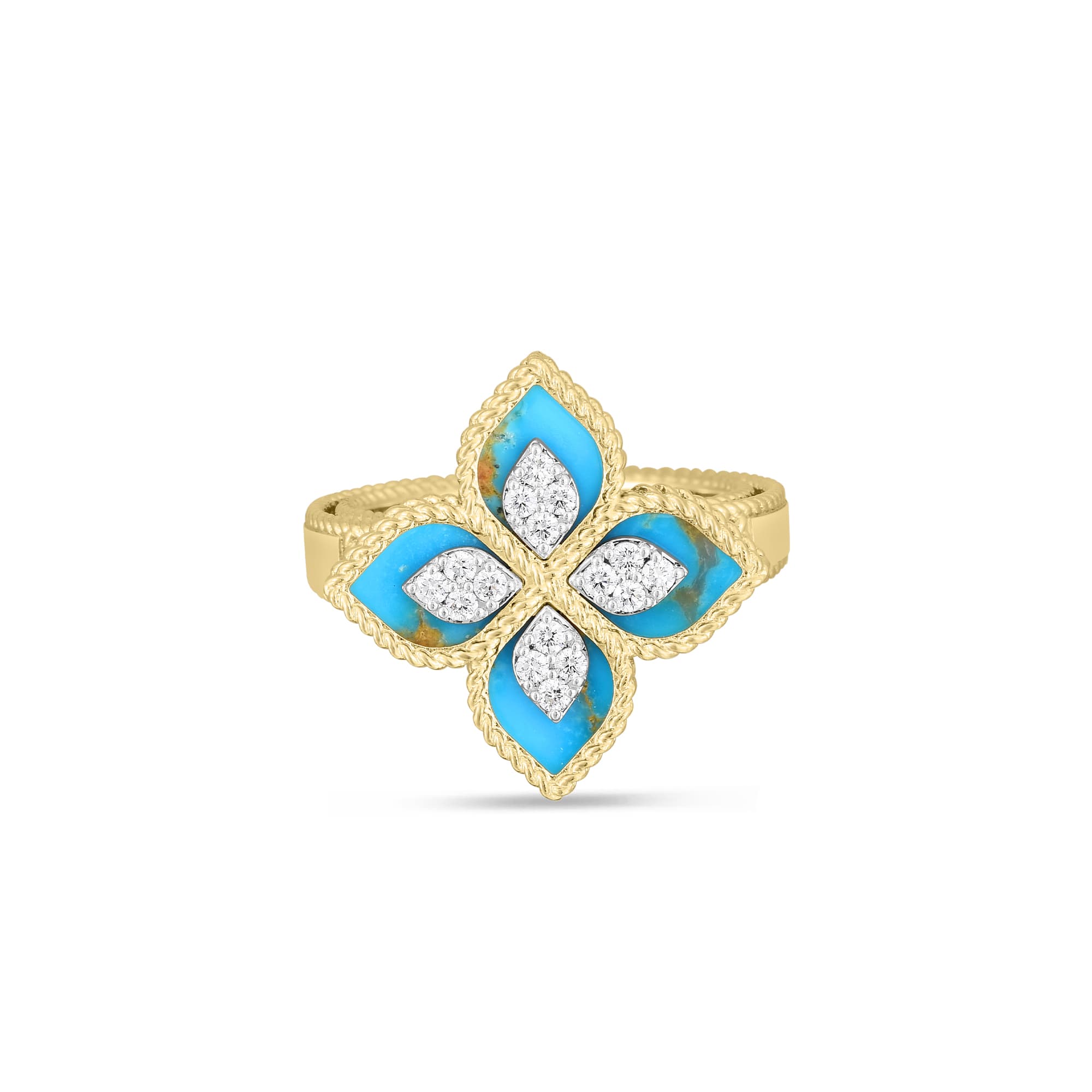 Roberto Coin Venetian Princess Turquoise Flower Ring