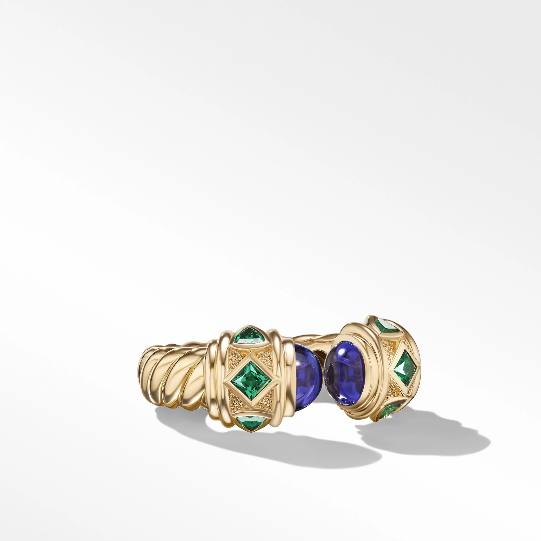 David Yurman Renaissance Color Ring with Tanzanite and Tsavorite, size 6.5 0