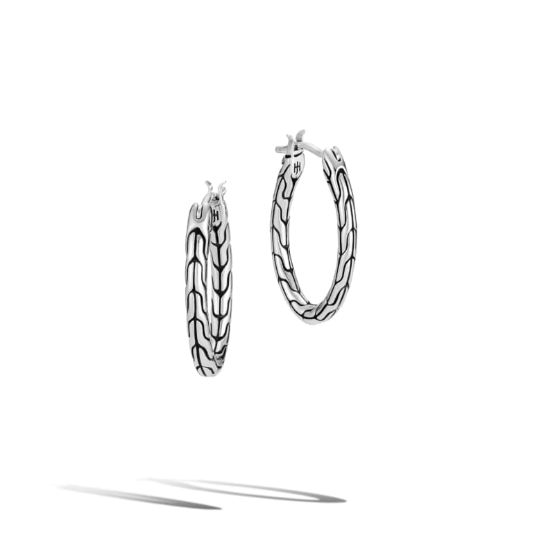 John Hardy Oval Classic Chain Hoop Earrings 0