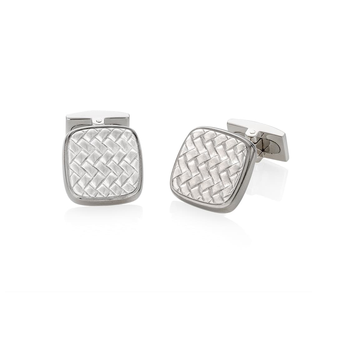 Sterling Silver Woven Style Cufflinks