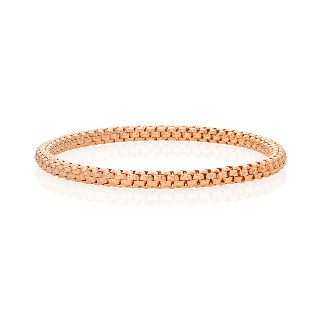 Woven Stretch Bracelet in Rose Gold Plated Sterling Silver