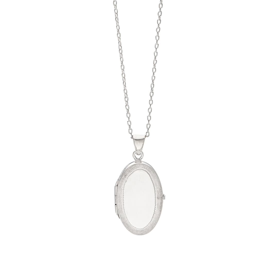 Sterling Silver Oval Locket Necklace