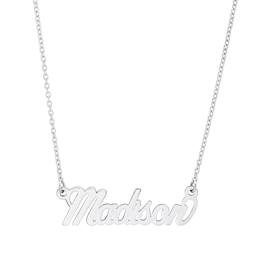 Sterling Silver Horizontal Monogram Pendant Necklace