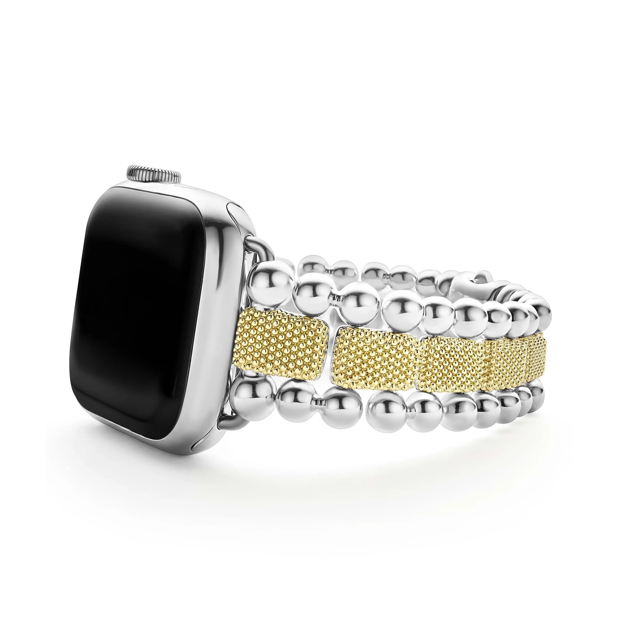 Lagos Smart Caviar 18K Gold and Sterling Silver Caviar Beaded Watch Bracelet