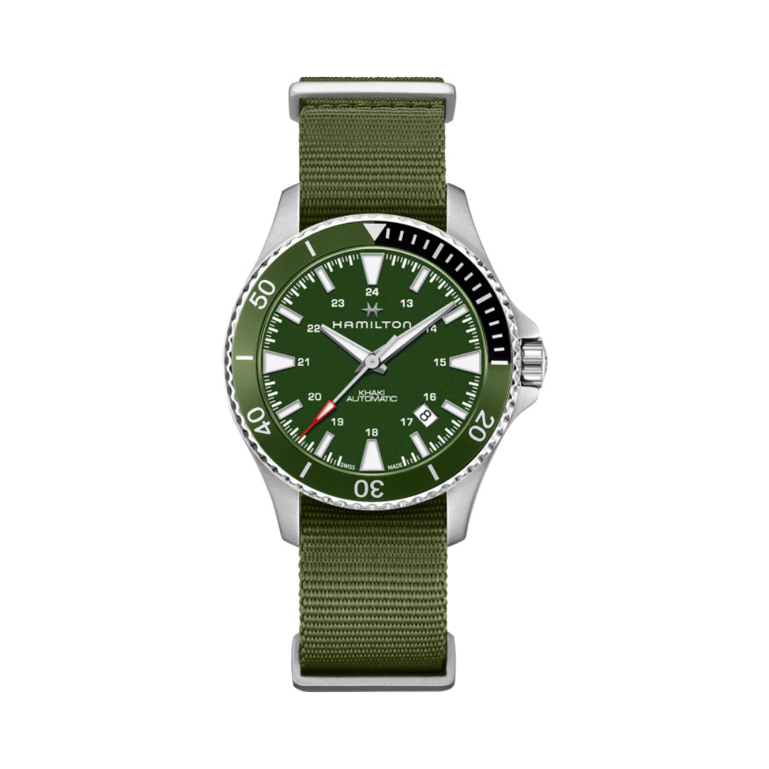 Hamilton Khaki Navy Scuba Auto Watch with Green Dial