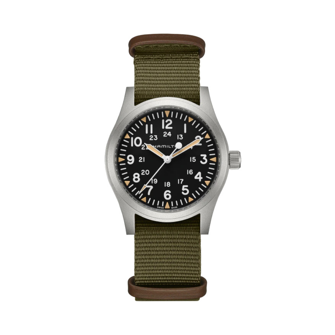 Hamilton Khaki Field Mechanical Watch with Olive Strap, 42mm