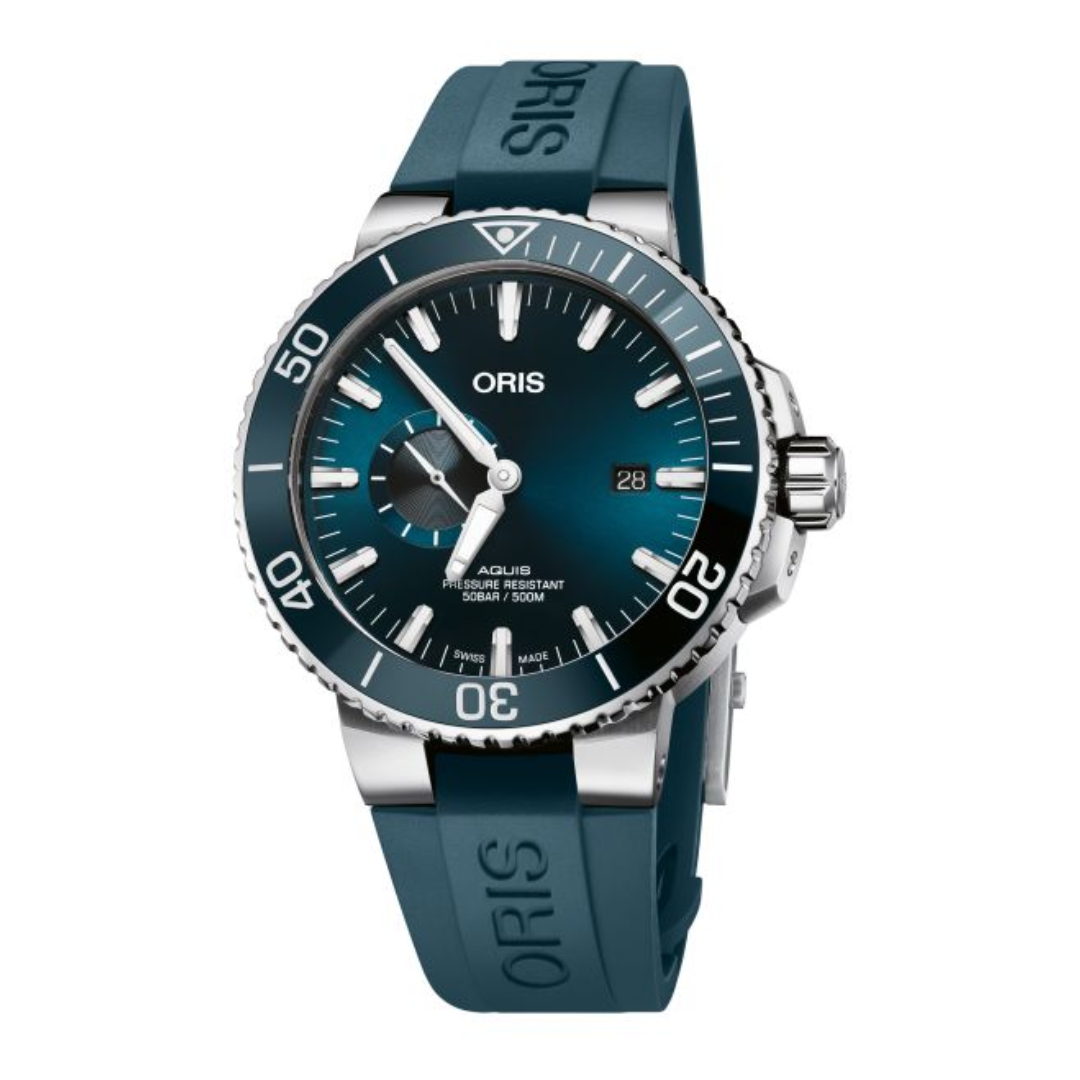 Oris Aquis Small Second, Date in Blue