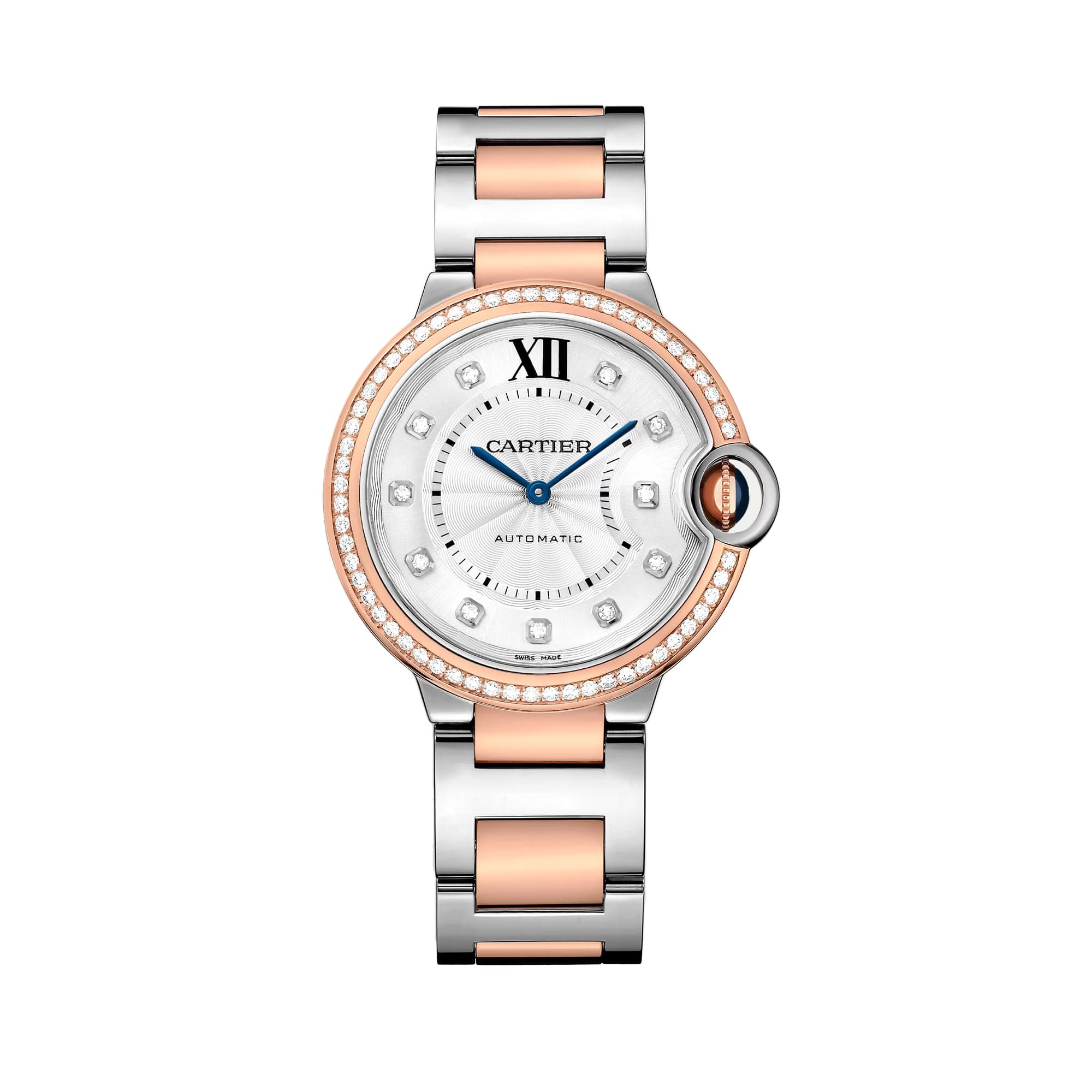 Ballon Bleu de Cartier Watch in Rose Gold with Diamonds, 36mm