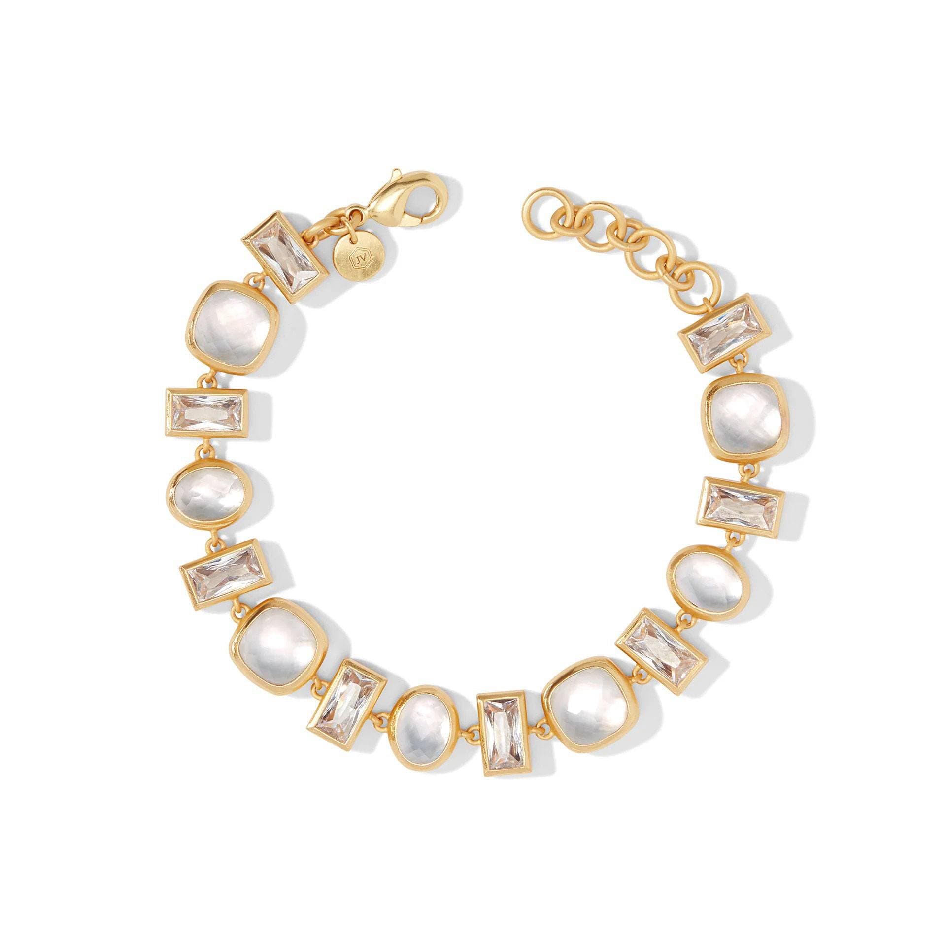 Julie Vos Iridescent Clear Crystal Antonia Tennis Bracelet