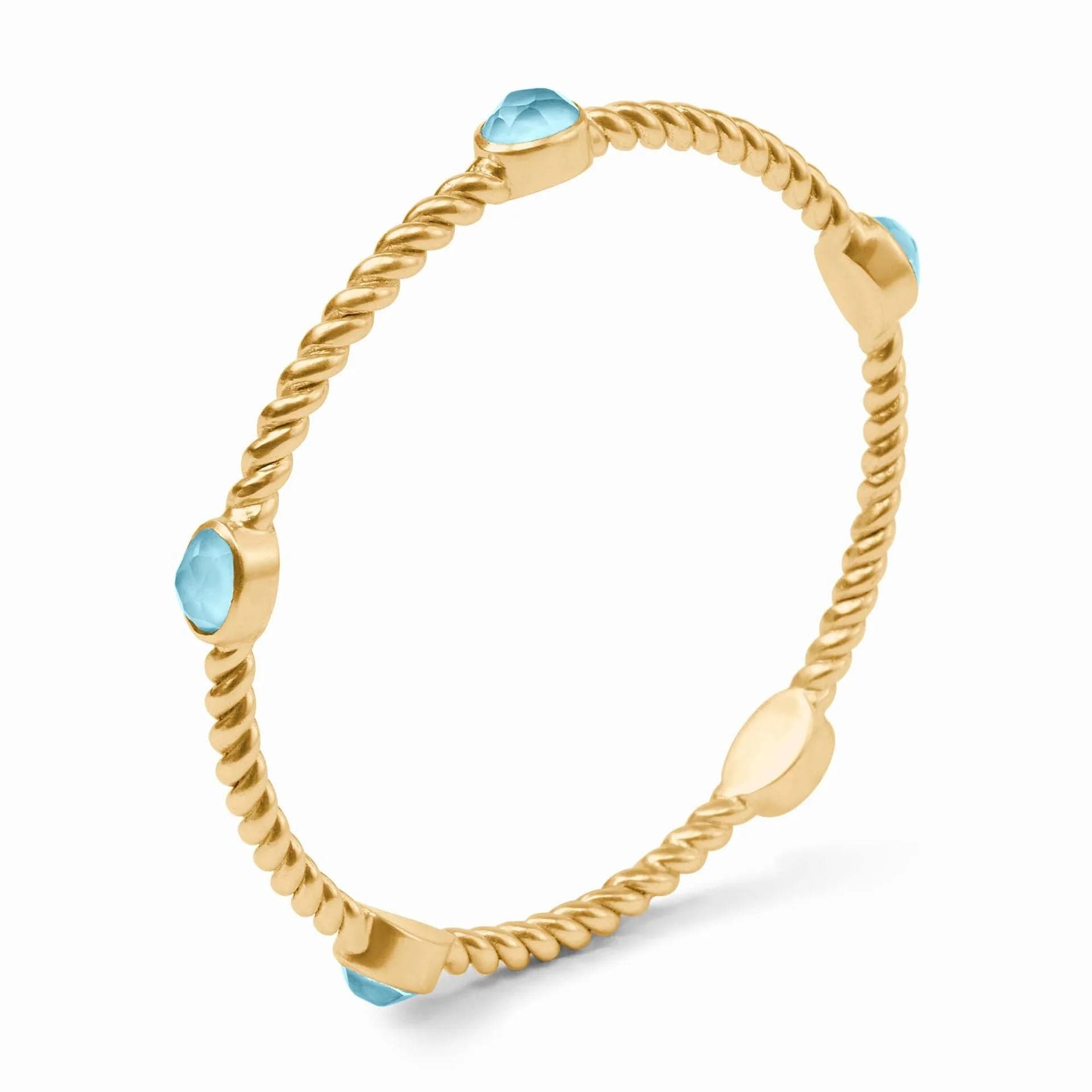 Julie Vos Nassau Stone Bangle in Iridescent Capri Blue 1