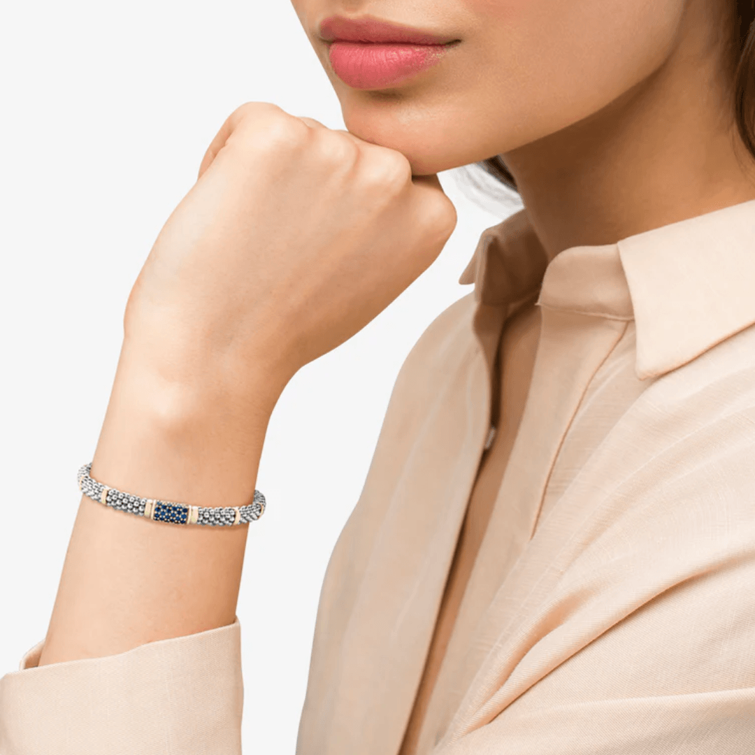 Lagos Signature Blue Sapphire Caviar Bracelet 1