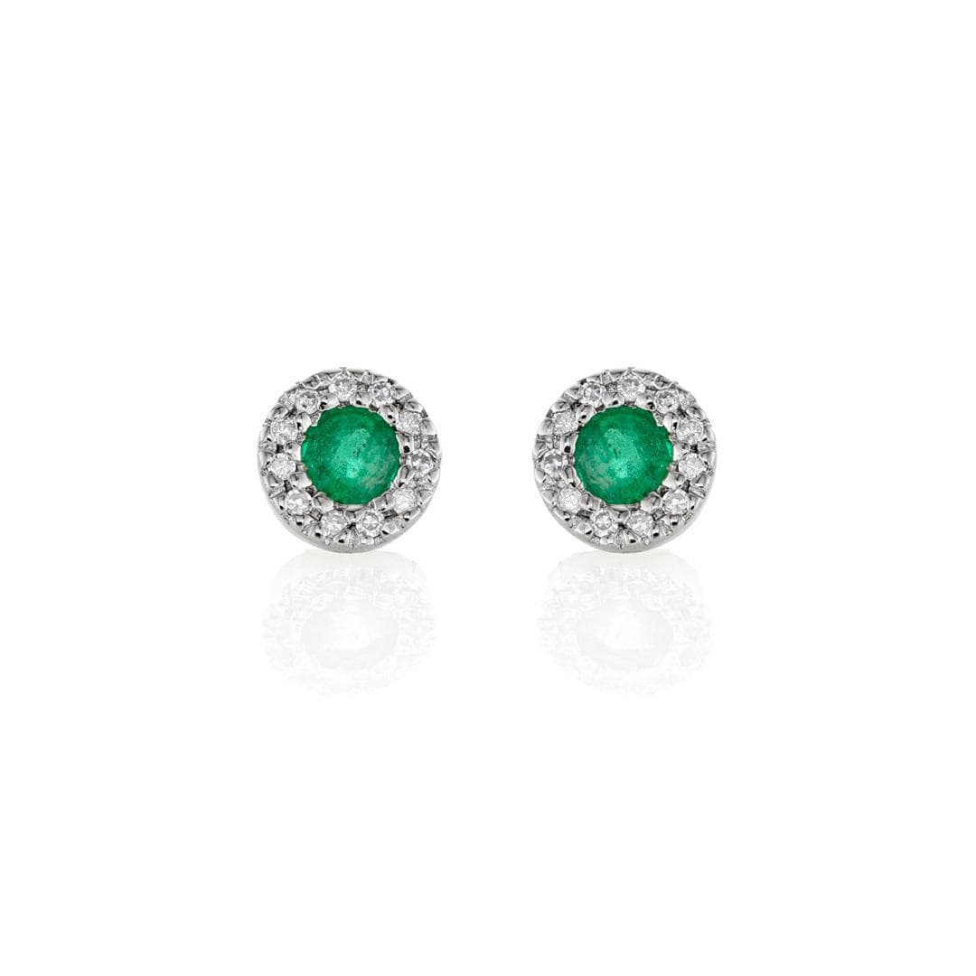 Dainty Diamond and Gemstone Halo Studs