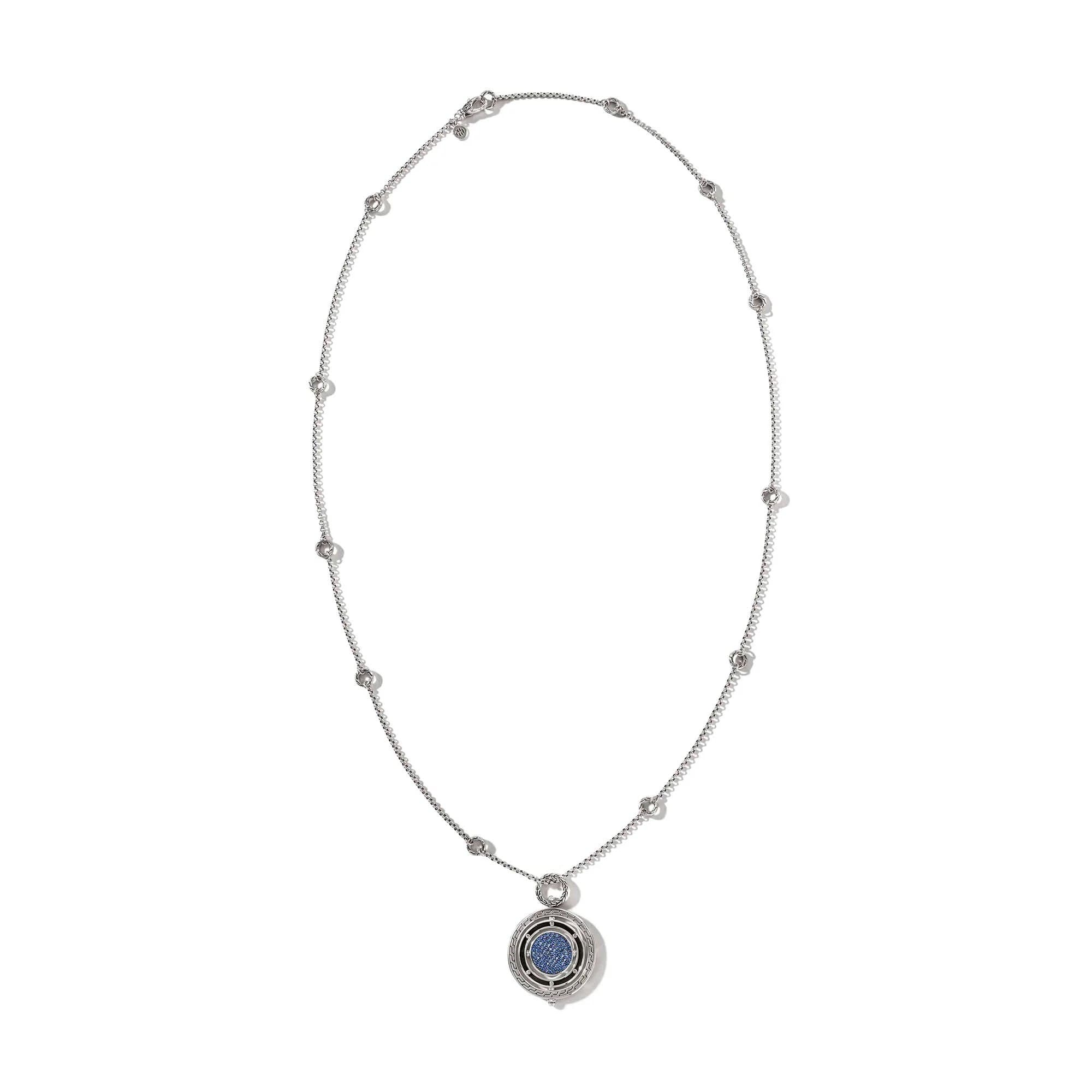 John Hardy Moon Door Blue Sapphire Pendant Necklace 4