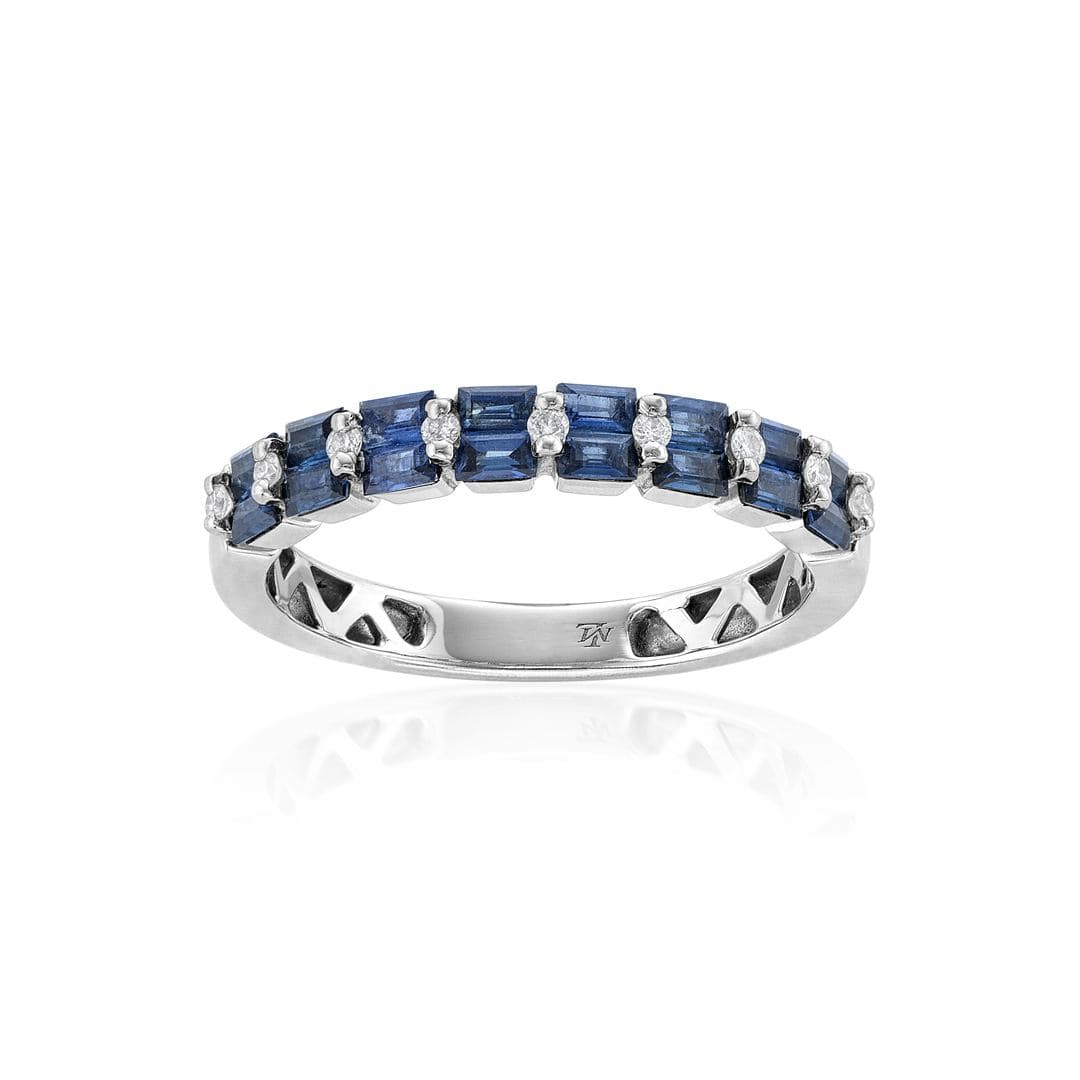 Baguette Sapphire Ring with Diamonds 0