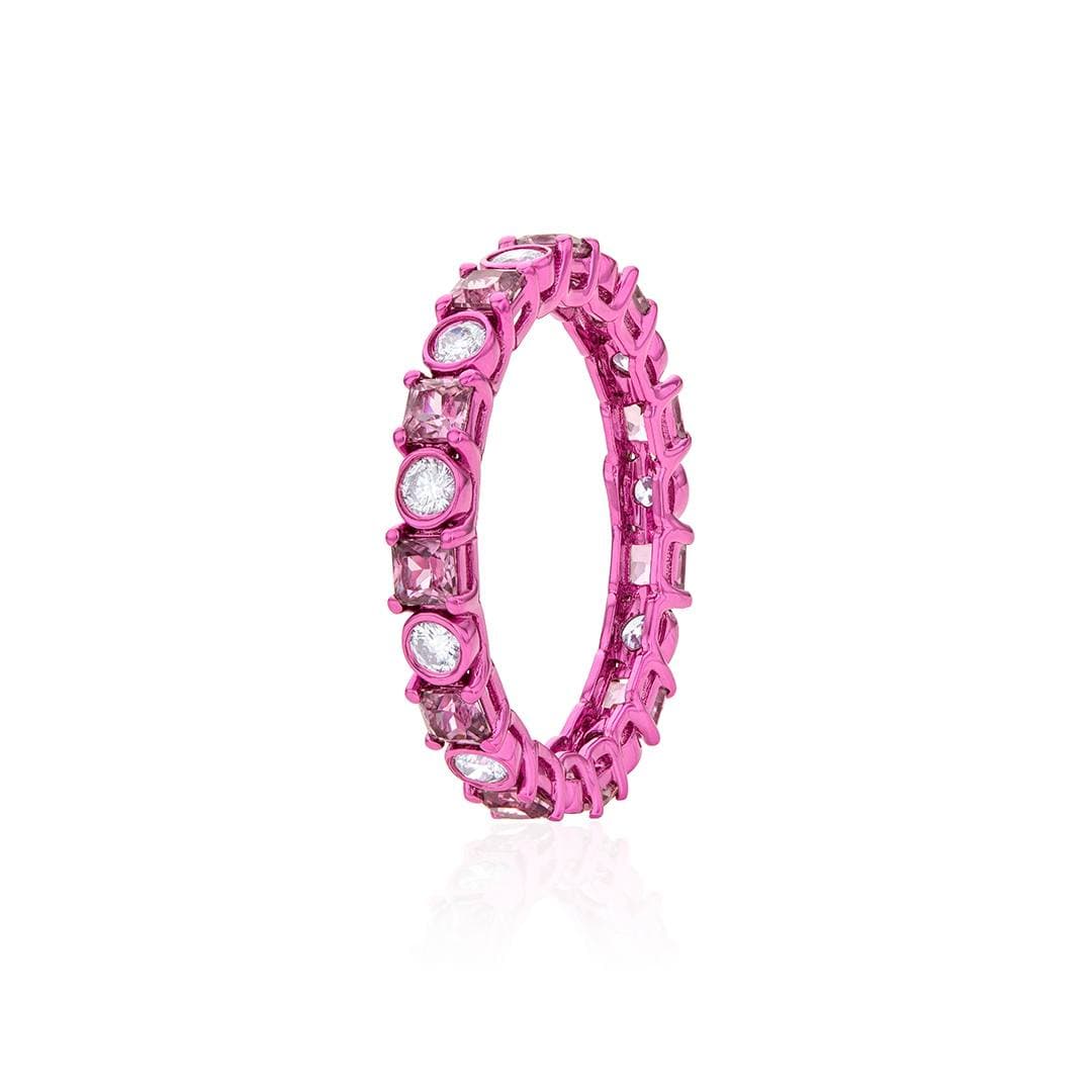 Pink Sapphire and Diamond Eternity Ring 1