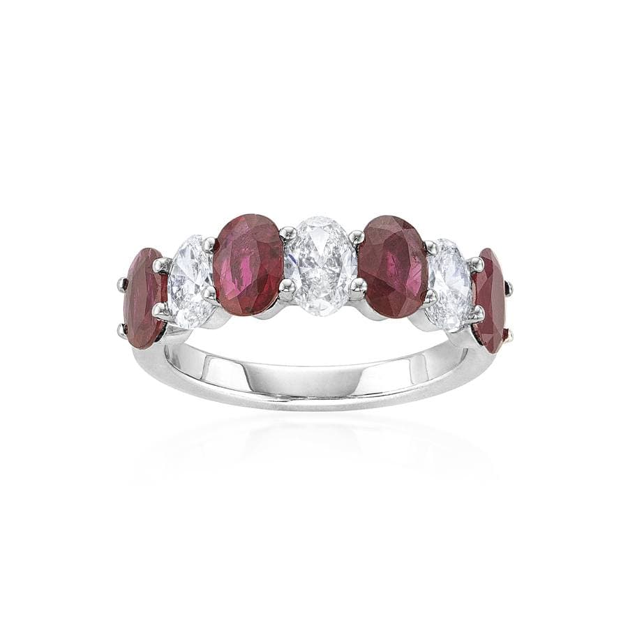 Oval Ruby and Diamond Band 0