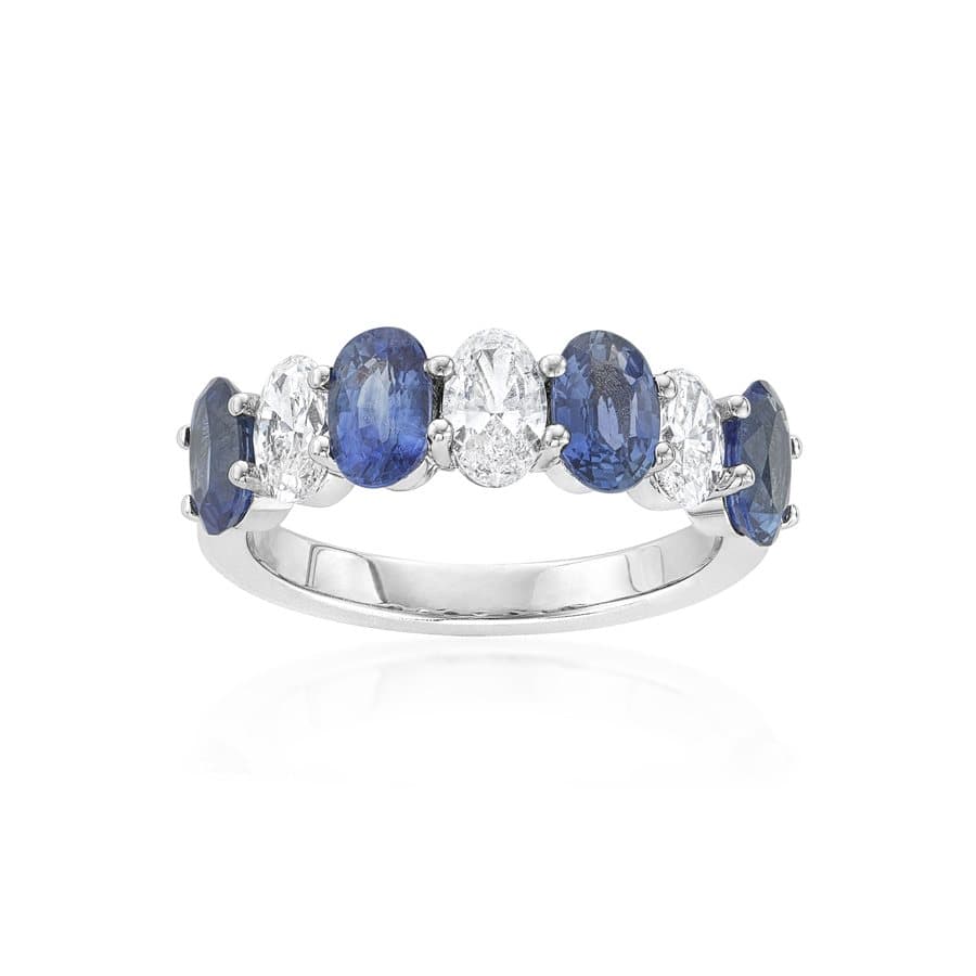 Oval Sapphire and Diamond Band 0