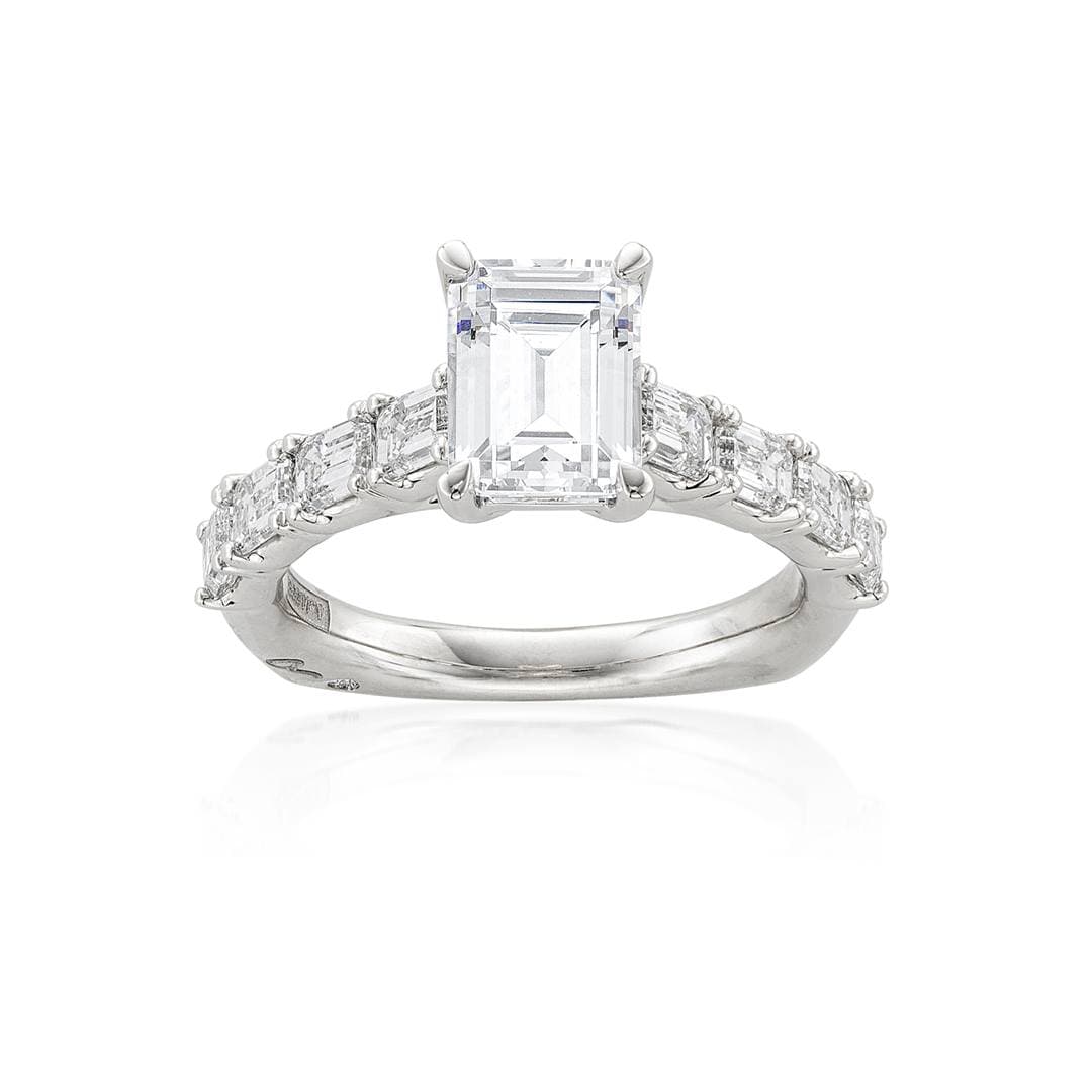 A. Jaffe Emerald Cut Diamond Semi-Mount Engagement Ring
