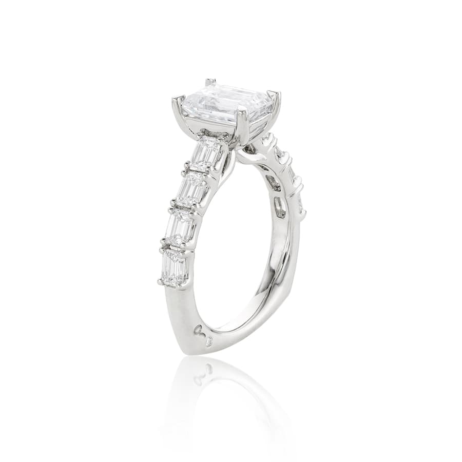 A. Jaffe Emerald Cut Diamond Semi-Mount Engagement Ring
