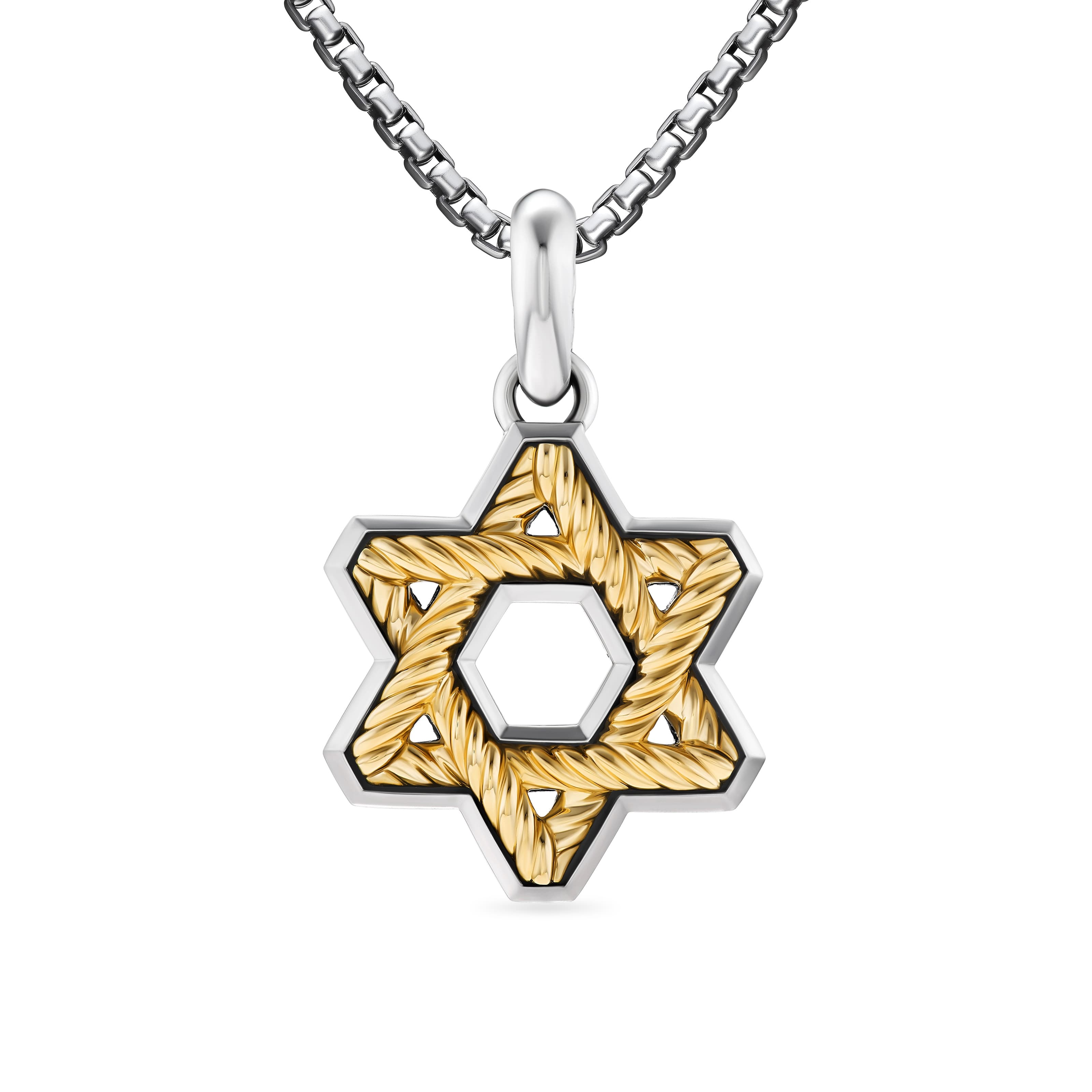 David Yurman Cable Star of David Amulet in Silver and Gold 0