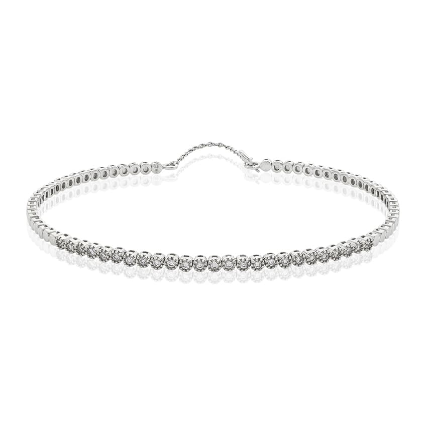 White Gold 0.23 CTW Round Diamond Cuff 0