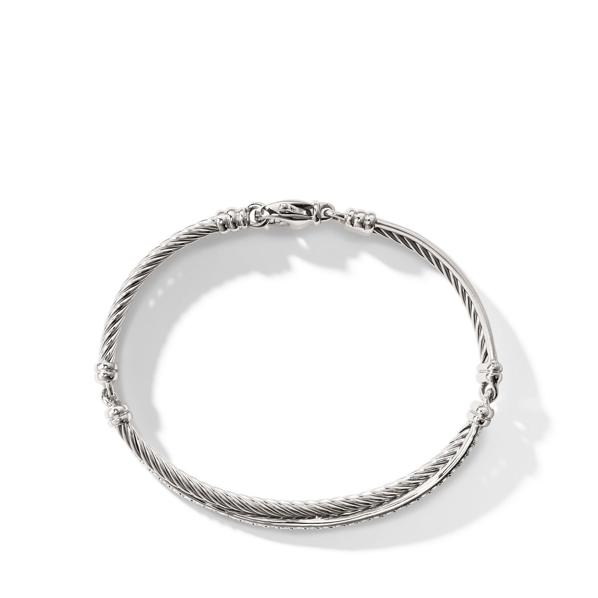 David Yurman Crossover Bracelet with Diamonds, Size Large 1