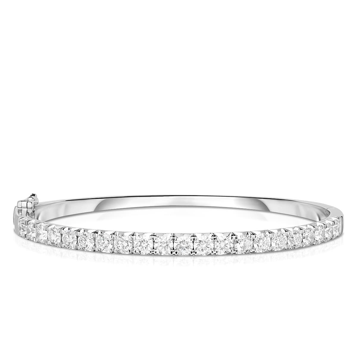 White Gold 3.00 CTW Round Diamond Bangle