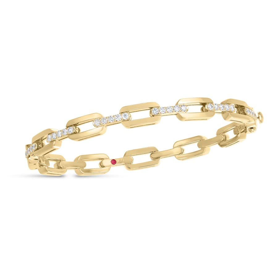 Roberto Coin 18K Navarra Diamond Chain Link Bangle