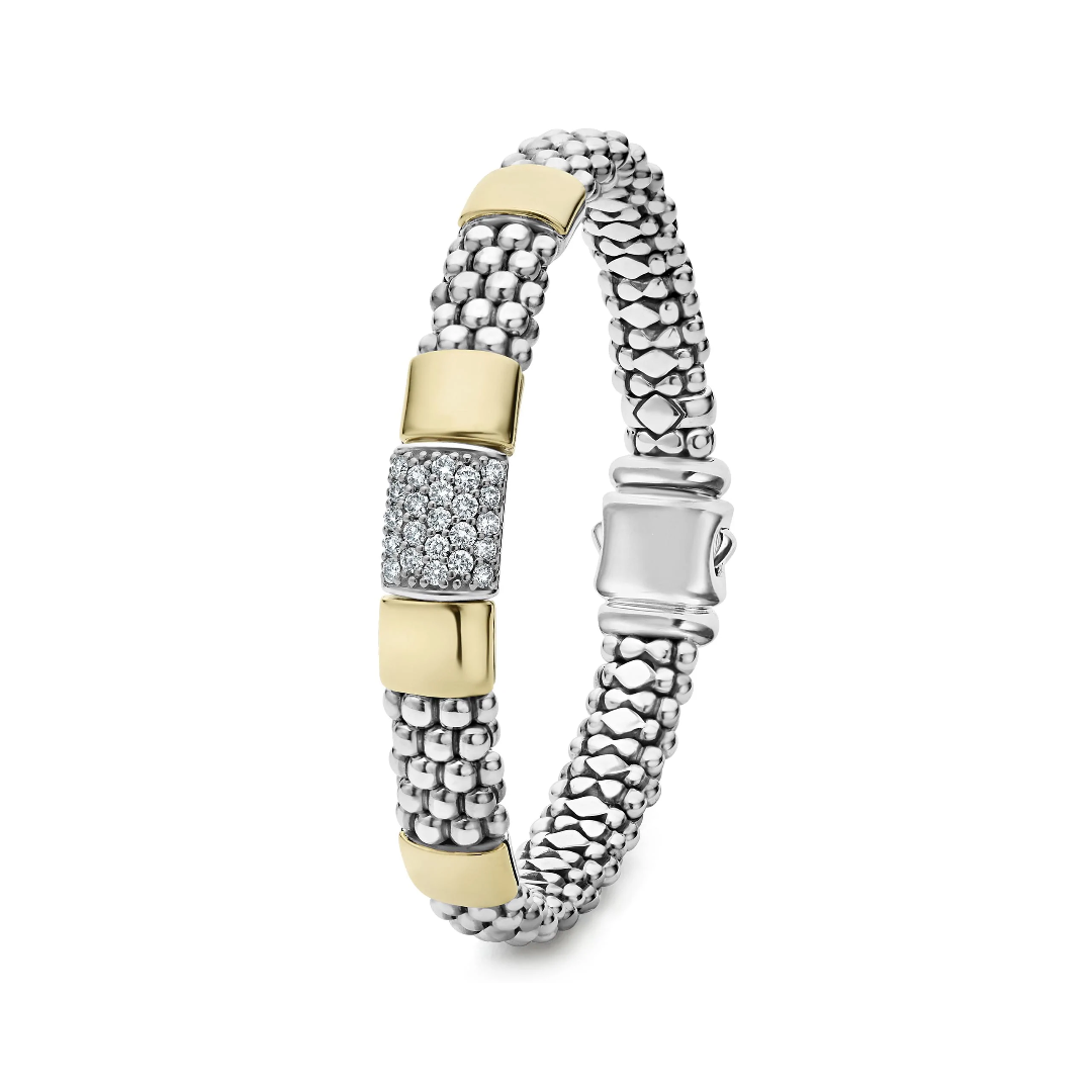 Lagos High Bar Gold Station Diamond Bracelet 2